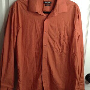 Pierre Cardin, "L" Casual Button down, Slim Fit, Cotton/Poly blend, Burnt Orange